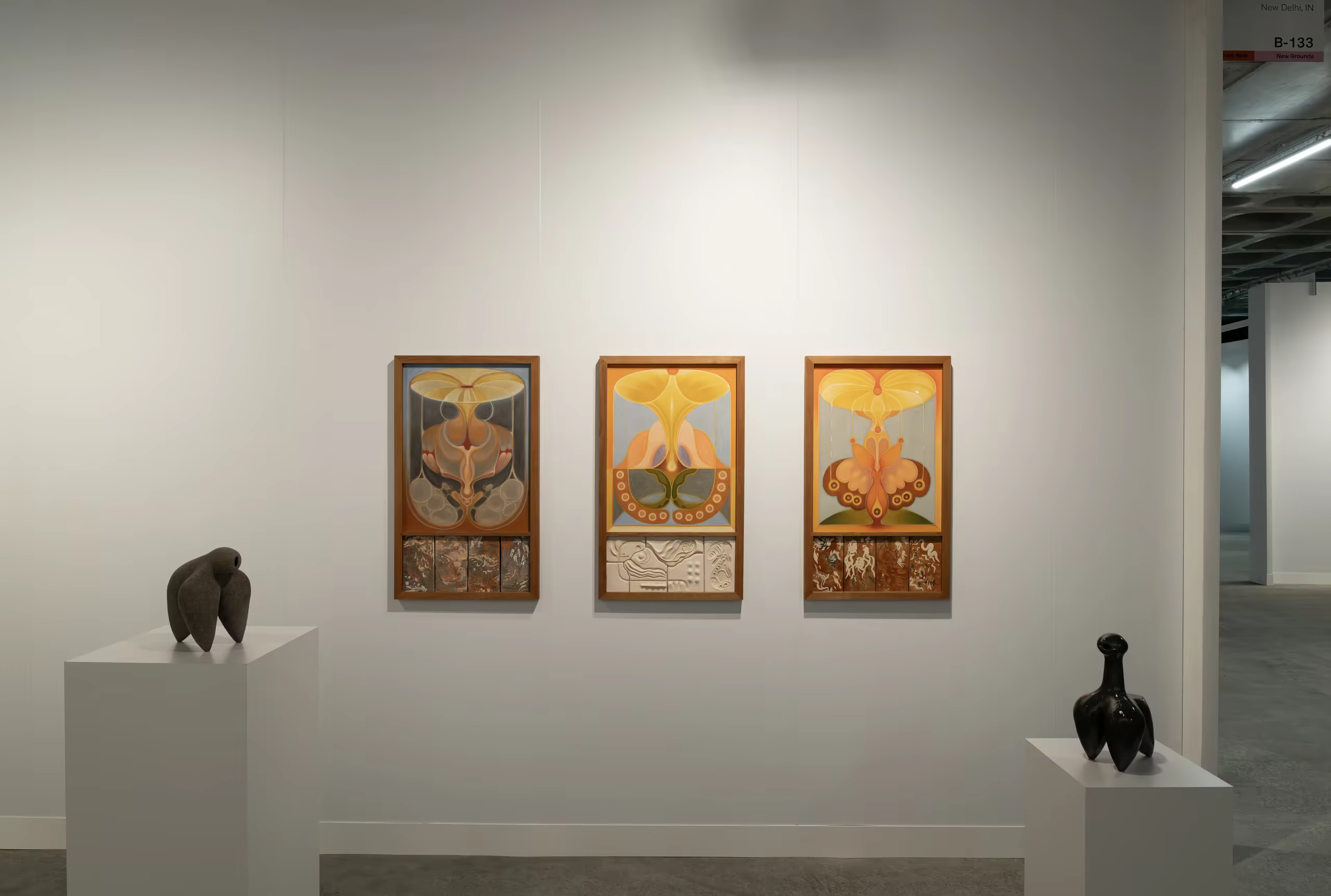 Right Wall - Shamir Iqtidar Triptych & Sculptures